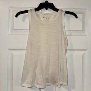 Aero Aeropostale Women's White Work Out Athletic Tank Top with Cutout - Size S 🤍
